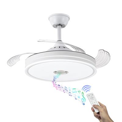 China Best Price Modern 3/4/5 Blades 110v 220v Retractable Ceiling Fan Light 36 42 48 56 Inch Ceiling Fan With Google Control for sale