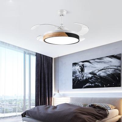 China Modern Contemporary Invisible Nordic Decorative Chandelier Silent DC Motor Ceiling Fan With Light for sale