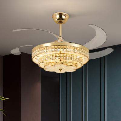 China Modern Simple Chandelier Modern Living Room Dining Room Home Bedroom Bedroom One Led Invisible Ceiling Fan Light for sale