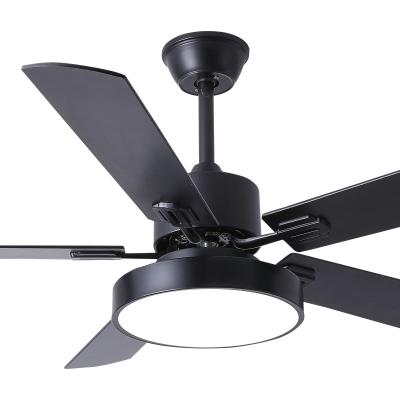 China 42 Inch Air Cooling Nickel Ceiling Fan Contemporary Home Decorative Modern Fan Swept Light with 5 Plywood Blades for sale