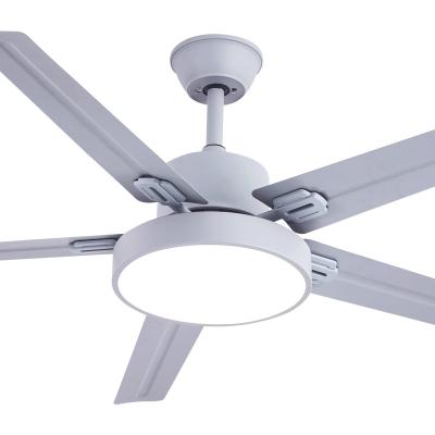 China Contemporary Pull Out Control 48 Inch 42 Inch Colored Ceiling Fan European Style Modern Metal Blades With Led Light for sale