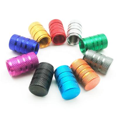 China Schrader Rim Valve Cover Schrader Bike Tire Valve Covers Dust Caps Car Tire Knurled Wheel Stem Caps for sale