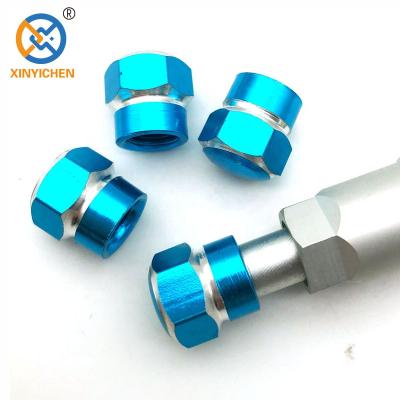 China Aluminum Schrader Valve Stem Cap Car Vehicle Wheel Tire Valve Stem Caps Dust Cover Auto Motorcycle Stem Bicycle Bicycle Air Tight Caps for sale