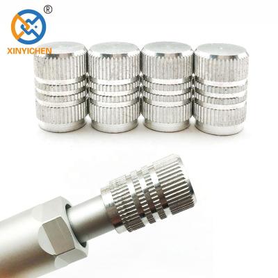 China Auto Schrader Aluminum Alloy Universal Colored Valve Car Anodize Knurled Wheel Tire Valve Covers Dust Caps for sale