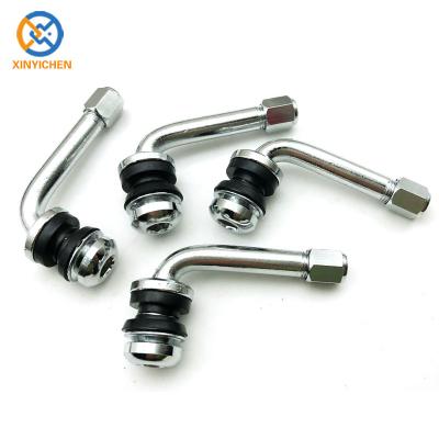 China Brass+EPDM PVR-153 Wheel Tire Valve Stem Metal Tubeless Bolt In Chrome Tire Valve for sale