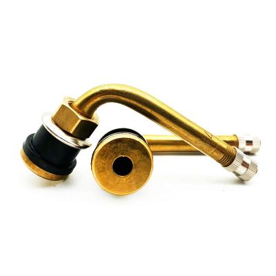 China TR571C 90 Degree Truck Tire Brass Tubeless Valve Stems With 90 Degree Bend for sale