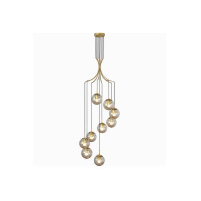 China Modern Minimalist Modern Decoration Personality Minimalist Staircase Lighting Rotating Long Glass Chandelier for sale