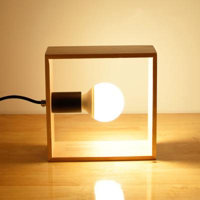 China Industrial American Led Bedroom Creative Bedside Desk Lamp Study Wood Scandinavian Table Lamps for sale