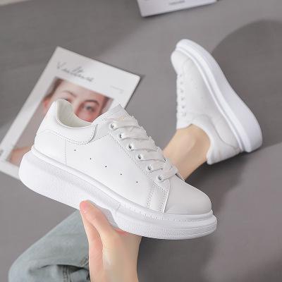 China EVA Women Casual Shoes Fashion Pure White Sneakers Breathable Lace Up Shoes for sale