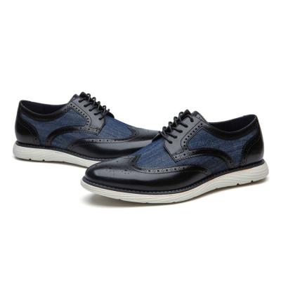 China Flat China Manufacturing Cheap Mens Wedding Shoes Special Design Black And Blue Lace Up Stylish Shoes for sale