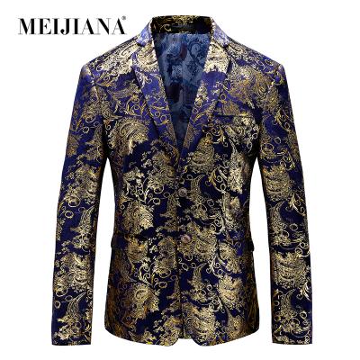 China Anti-Wrinkle Men's Blazer Fashion Suit Dress Blazers Slim Fit Veste Homme Casual Suit Gentlemen Luxurious Dress Blazers for sale