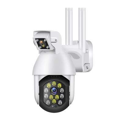 China Colorful Rotate IP PTZ WiFi NIGHT VISION Double Lens Night Vision CCTV Camera Outdoor Outdoor WiFi Camera for sale