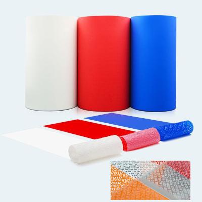 China Waterproof Package Box Seal Print Tamper Open Visible Material Paper Security Film Security Sticker Open Void Labels for sale