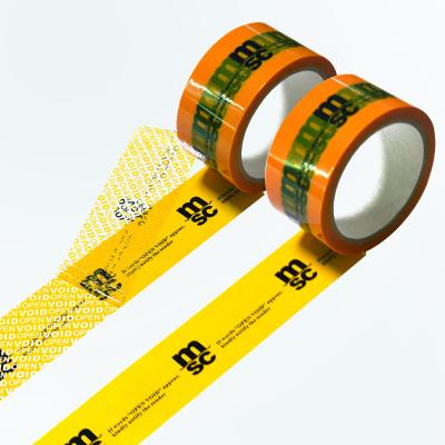 China Waterproof Custom Printing Security For Delivery Box Package Proof Tamper Seal Vacuum Visible Open Tape for sale