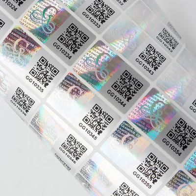 China Rainbow Anti-Counterfeiting Custom Color Hologram Serial Number QR Code Holographic Printing Labels Sticker for sale