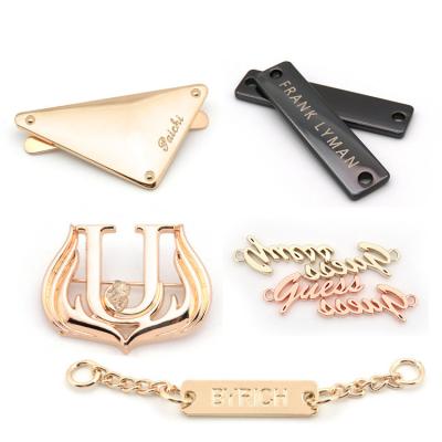 China Metal Logo Labels Plate Tags Handbags Custom Engraved Brand By High Quality Hardware Fashion Bag Accessories for sale