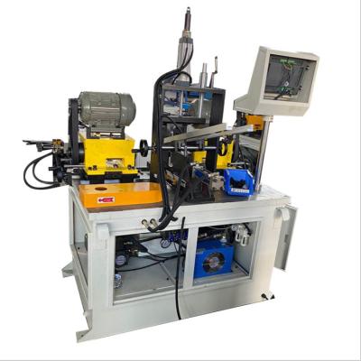 China Automatic metal object hydraulic double head chamfering machine loading and unloading cutting chamfering line for sale