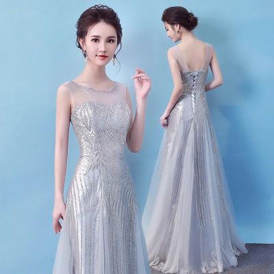 China ZH1522X 2019 Backless Bandage Evening Dresses Lace Sleeveless Sexy Hollow Out Elegant Breathable Chiffon Bridesmaids Dress for sale