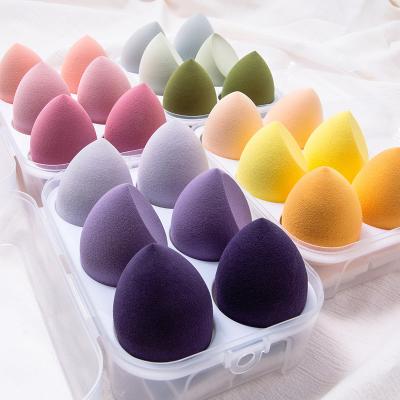 China Soft Cute Pink Mango Shape Hydrophilic Peach Polyurethane Beauty Sponge Sets 6 In 1 Make Up Dry And Wet Dual Use Custom Makeup Logo Egg Sponge for sale