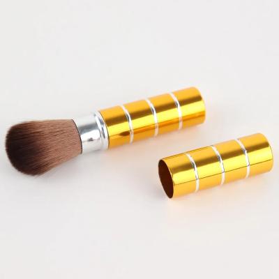 China Professional Manicure Tools Custom Made Rylan Handle Beauty Nail Brush Gold Nylon Dust Plus Stabilized Feeds for sale