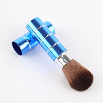 China Easy Apply Blue Metal Nail Art Powder Dust Sweeps Finger Gap Cleaning Tool Nail Brush for sale