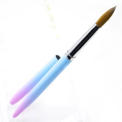 China Beauty Care Make Tools 100% Gradient Handle Acrylic Nail Art Brush Painting Kolinsky Brush Set Custom Logo for sale