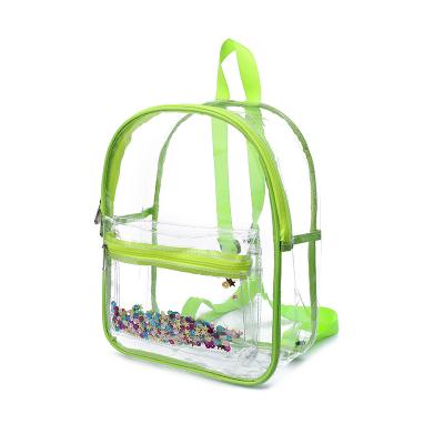 China New PVC Waterproof Transparent School Bags Waterproof Clear Sequin Children Shoulder Backpack Cute Travel Backpack for sale