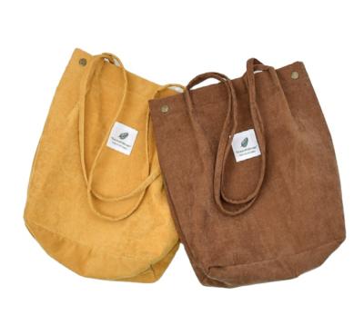 China Vintage/Popular Shopping/Traveling Fashion Corduroy Women Shoulder To Bag Reusable Shopping Bags Casual Tote Bag Handbag For Women for sale