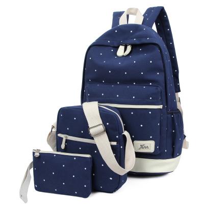 China Other Wholesale High Quality 3PCS Kids Backpack Bag Custom Pattern Large Capacity Canvas Backpack Leisure Backpack For Student for sale