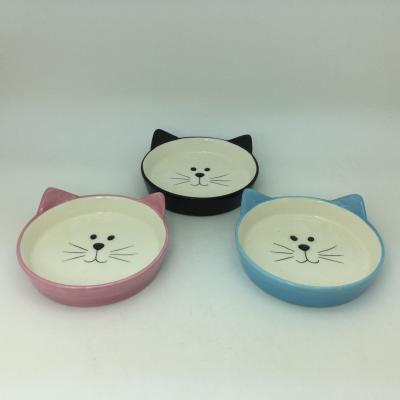 China Hot Selling Ceramic Bowl Viable Cat Water Bowl Wholesale Pet Feeder Supplies Cat Shaped Cat Bowl Ceramic for sale