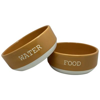 China Wholesale Viable Multi Colors Manufacturer Pet Food Feeder Ceramic Cat Dog Bowls Water And Food Round Shape Pet Bowls For Pet Feeding for sale