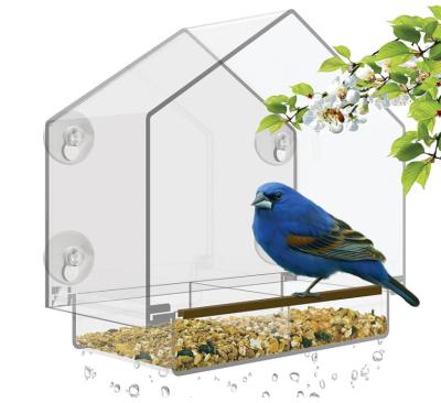 China Amazon Hotsale House Cage Acrylic Window Stocked Wild Bird Feeder With Best Price High Quality for sale