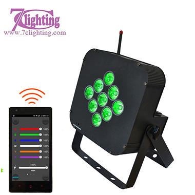 China 9 RGBWA+UV Battery LED Par DMX 2.4GHz WiFi Uplighting for sale