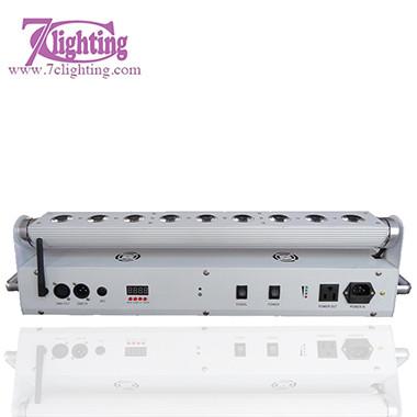 China Battery 9x18W RGBWA+UV LED Wash for sale