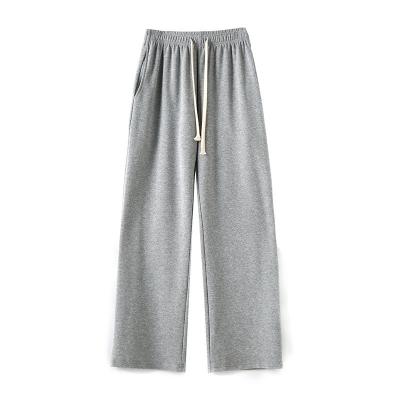 China OEM Anti-Static Satin Wide Leg Pants Solid Color Custom Summer Customized Elastic Waist Long Logo Spring Pants for sale