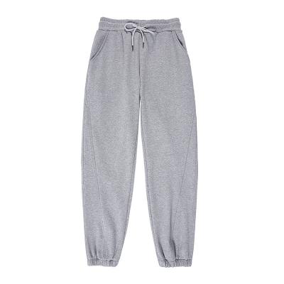 China Low Price Breathable Good Quality Spring Autumn Gray French Terry Straight Leg Stacked Sweatpants for sale