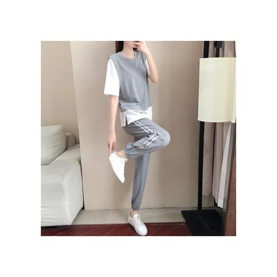 China The factory wholesale price QUICK DRY stretching gray round neck other joggling sportswear for sale