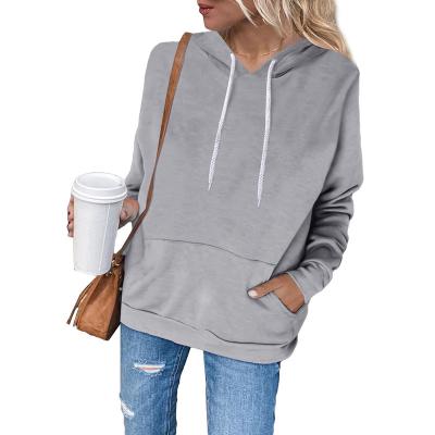 China Anti-pilling winter hooded casual upper women's new pocket European and American women's 2022 autumn solid color women's sweater for sale