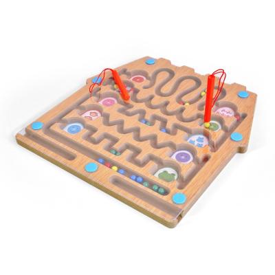 China Wooden Magnetic MDF Pen Maze Ball Board Game Puzzle Toy For Children for sale