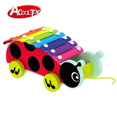 China 2022 Musical Toy Wooden Pull Along Animals Xylophone Baby Toys Musical Toy Musical Instrument for sale