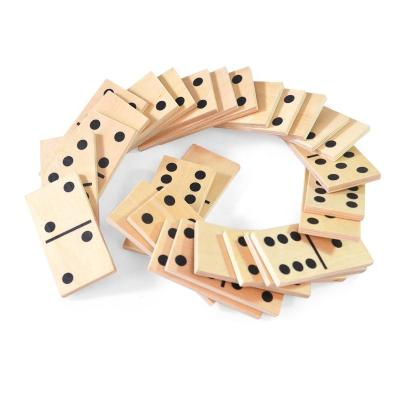 China wood toys china wholesale wooden domino game box kids play domino toy for sale