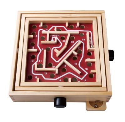 China Pinewood Wooden Labyrinth Balance Maze Game Toy Puzzle Toy for sale