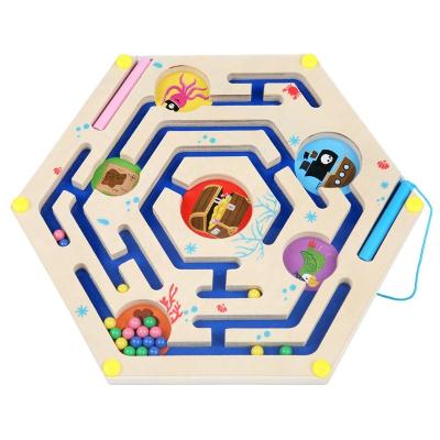 China Wooden Magnetic MDF Pen Maze Game Puzzle Toy for sale