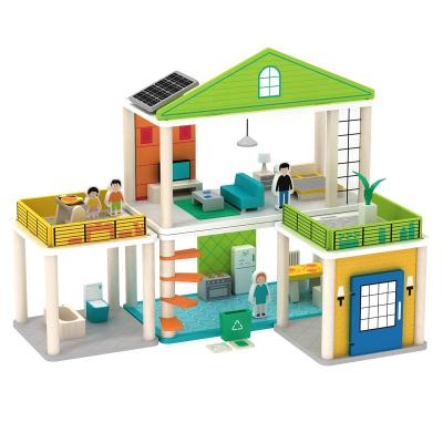 China 2020 New Design Wooden 5 Sets Miniature Dollhouse With Furniture DIY for sale