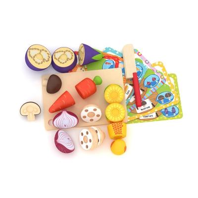 China Wood Pretend Wooden Toy Vegetable Clipping Game for sale