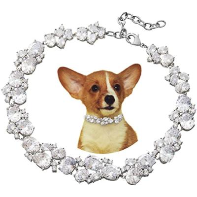 China Basic Quick Release Dog Collar Adjustable Cat Collar With Bling Diamante 18K Gold Rhinestone White Fancy Luxury Designer Dog Collar for sale