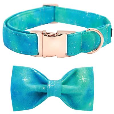 China Comfortable Dog Collar Stocked With Adjustable Soft Bow Tie Designer Dog Collar With Luxury Metal Buckle for sale