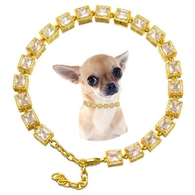 China New Fashionable Personalized Pet Collar Rhinestones Studded Bling Dog Collar Shinning Dog Collar For Small Medium Dogs for sale