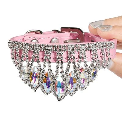 China Personalized Small Rhinestone Necklace Wholesale Bling Cat Dog Diamond Crystal Collar Chain Personalized Bling Dog Diamond Collar for sale