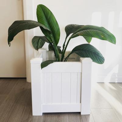 China Modern White Square PVC Vegetable Garden Raised Planter Box Plastic, PVC Garden Plastic Planter Box Outdoor for sale